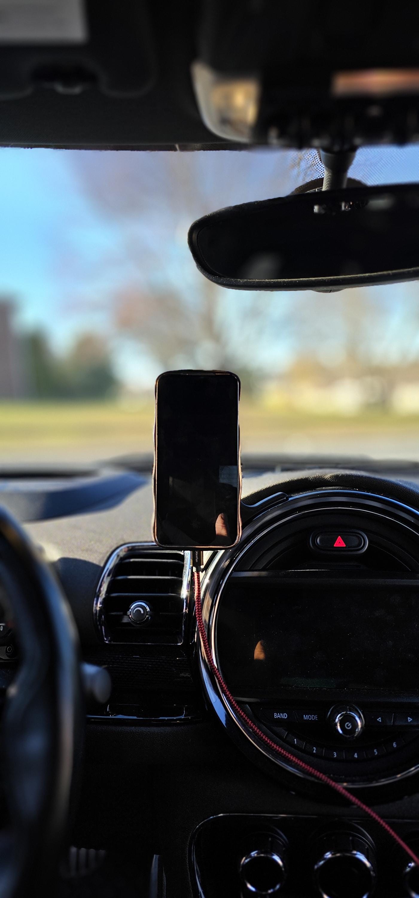 The Ulitmate MagSafe Mount for F series Mini Coopers! It's the perfect fit, super stylish, and impressively strong! Will hold phone vertically and will not slide down!